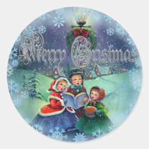 Sticker Rond CAROLERS de JOYEUX NOËL par SHARON SHARPE