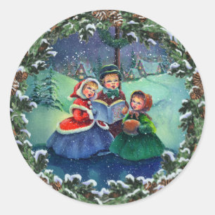 Sticker Rond CAROLERS et GUIRLANDE de SAPIN par SHARON SHARPE