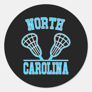 Sticker Rond Caroline du Nord Lacrosse Vintage Nc Lax Patiné