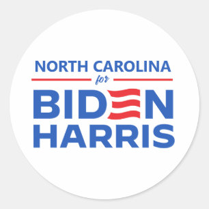 Sticker Rond Caroline du Nord pour Biden Harris