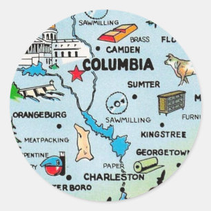 Sticker Rond Caroline du Sud