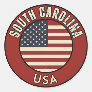 Sticker Rond Caroline du Sud États-Unis d'Amérique