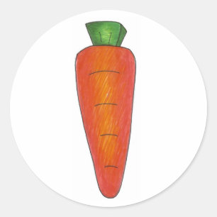 Sticker Rond Carotte au chocolat orange Basket de Pâques Bonbon