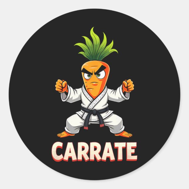 Sticker Rond Carotte Karate Mixed martial art Étudiants formate (Devant)