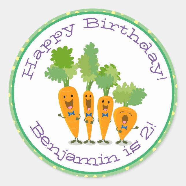 Sticker Rond Carottes jolies illustration (Devant)