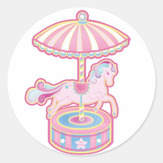 Sticker Rond Carousel Pony
