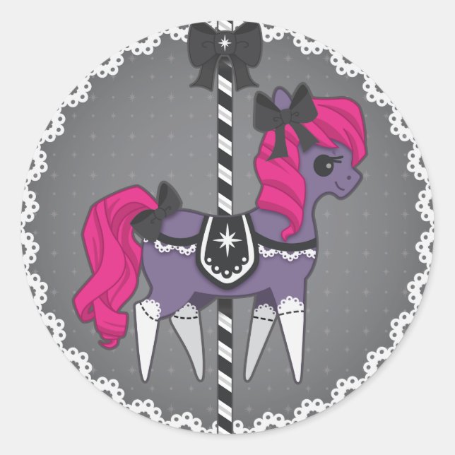 Sticker Rond Carousel Pony - Gothique Lolita (Devant)