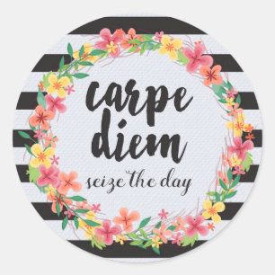 Sticker Rond Carpe Diem / Saisir La Citation Du Jour