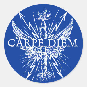 Sticker Rond Carpe Diem s'envole l'autocollant