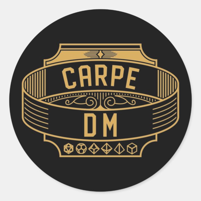 Sticker Rond Carpe DM Carpe Diem Funny Tabletop RPG (Devant)