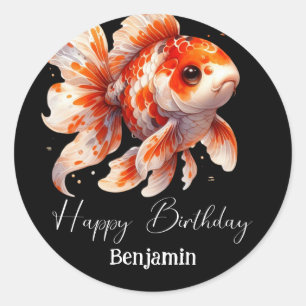Sticker Rond Carpeaux dorés personnalisés pour anniversaire mod