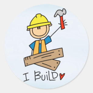 Sticker Rond Carpenter de la figure de bâton