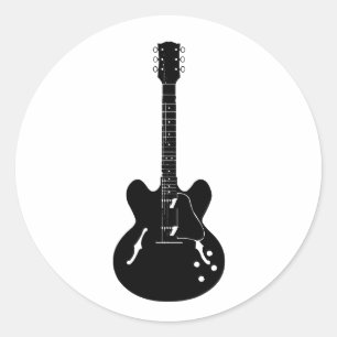 Sticker Rond Carré de guitare électrique et acoustique Rock and