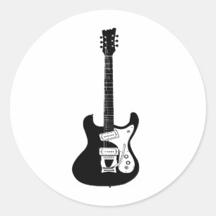 Sticker Rond Carré de guitare électrique et acoustique Rock and