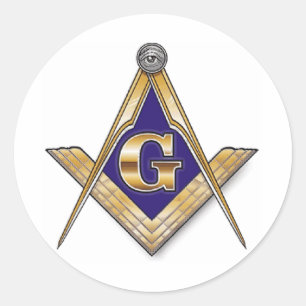 Sticker Rond Carré et Compas Bleus Discrets