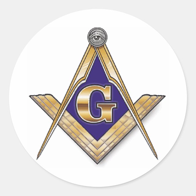 Sticker Rond Carré et Compas Bleus Discrets (Devant)