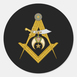 Sticker Rond Carré Masonique Et Compasse Rinceurs Papa Père