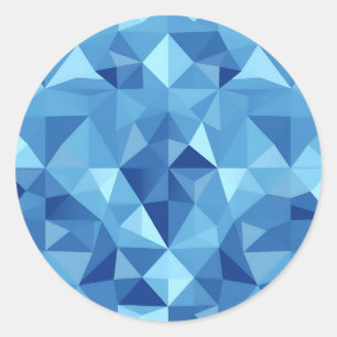Sticker Rond Carreau de mosaïque géométrique bleu motif