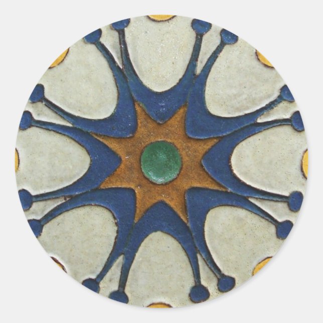 Sticker Rond Carreau vintage (Devant)