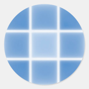 Sticker Rond Carreaux de grille en bleu clair modèle