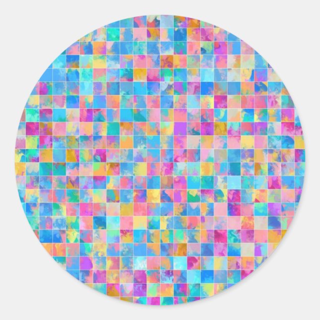 Sticker Rond Carreaux Mosiac (Devant)