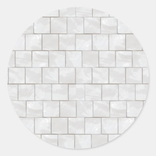 Sticker Rond Carrelage blanc en marbre
