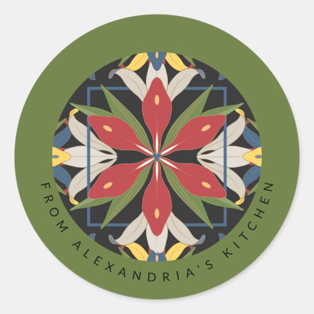 Sticker Rond Carrelage de cuisine vert | De la cuisine de (Devant)