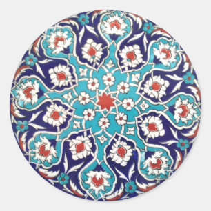Sticker Rond Carrelage en mosaïque Turquoise