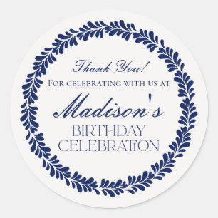 Sticker Rond Carrelage Talavera bleu Espagne Fiesta Anniversair