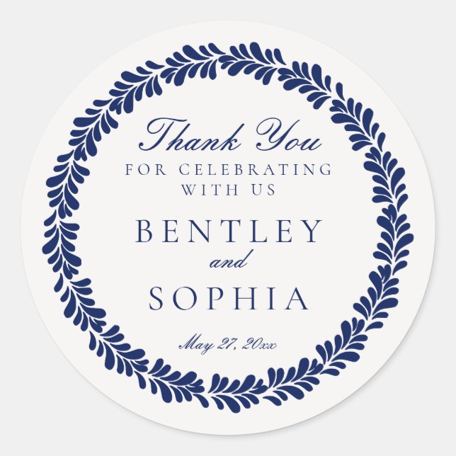 Sticker Rond Carrelage Talavera bleu Espagne Fiesta Mariage Fav (Devant)