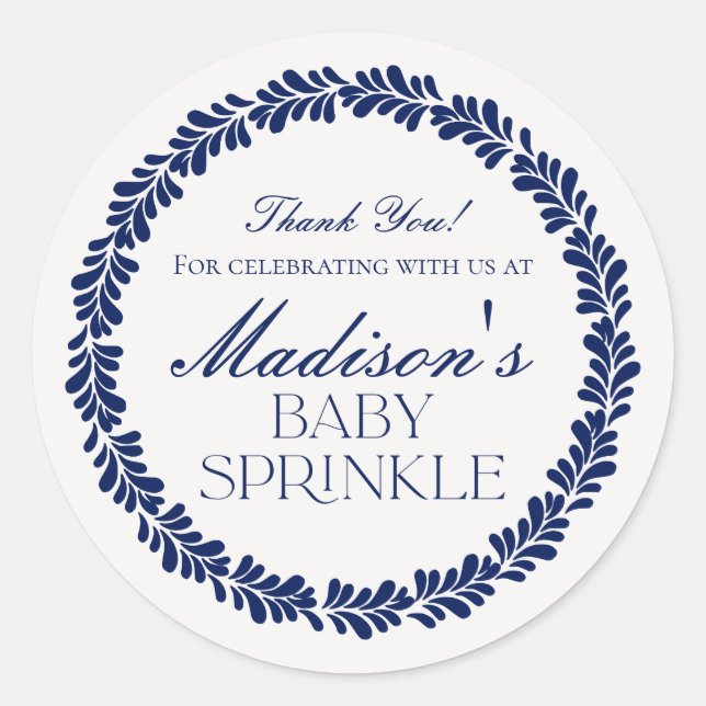 Sticker Rond Carrelage Talavera bleu espagnol Fiesta Baby Sprin (Devant)