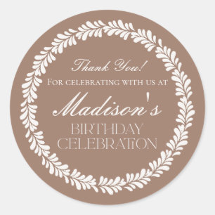 Sticker Rond Carrelage Talavera Brun Moka Faveur d'anniversaire