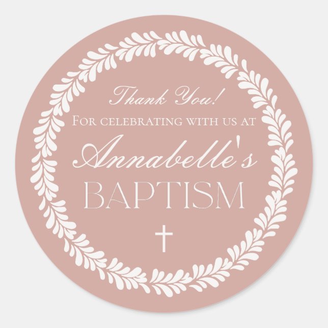 Sticker Rond Carrelage Talavera rose Espagne Fiesta Baptême Fav (Devant)