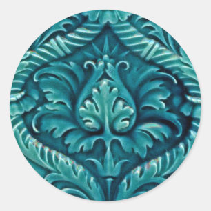 Sticker Rond Carrelage vintage Arts et artisanat Art Nouveau