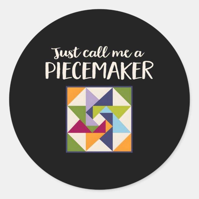 Sticker Rond Carrés de tissu de chaudière de courtepointe (Devant)