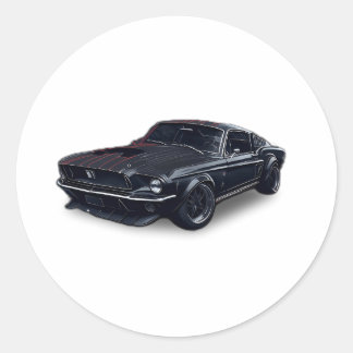 Sticker Rond Carro Auto negro cool car