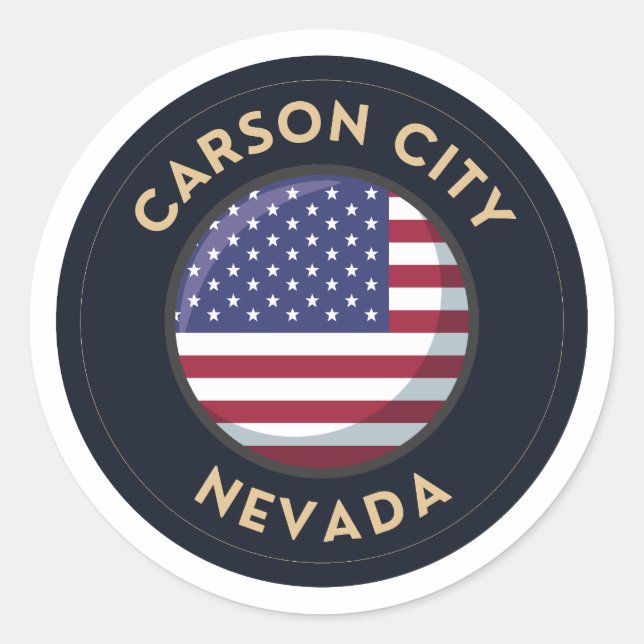 Sticker Rond Carson City Nevada - États-Unis d'Amérique (Devant)