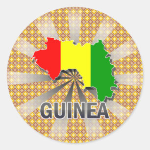 Sticker Rond Carte 2,0 de drapeau de Guinée