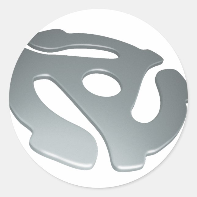 Sticker Rond Carte 3D Argent 45 tr/min (Devant)