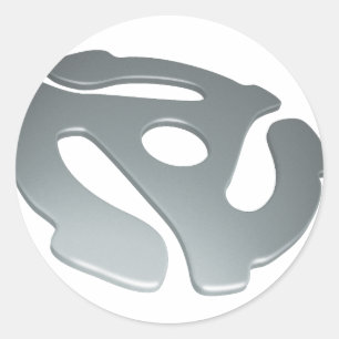 Sticker Rond Carte 3D Argent 45 tr/min