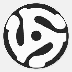 Sticker Rond Carte 45 tr/min blanche