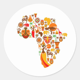Sticker Rond Carte africaine 