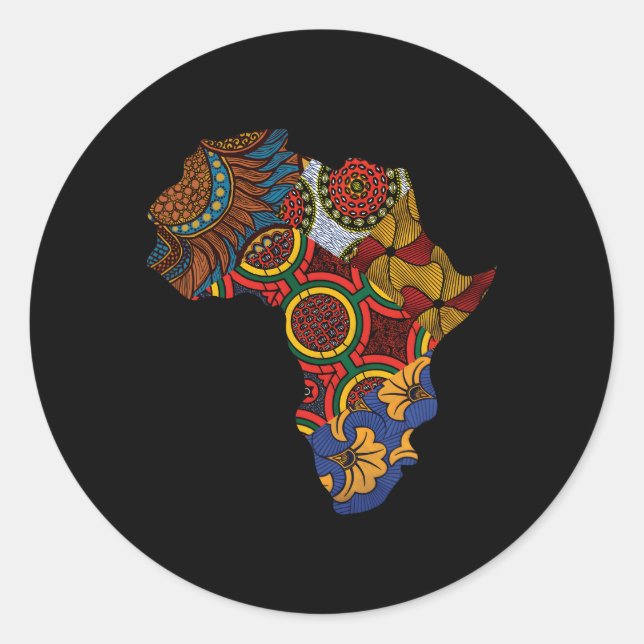 Sticker Rond Carte Africaine D'Ankara Par Berts (Devant)