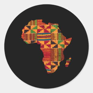 Sticker Rond Carte Afrique Kente pour l'Afrique