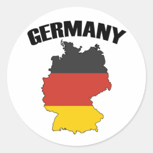 Sticker Rond Carte Allemagne - Drapeau allemand - Deutschland T