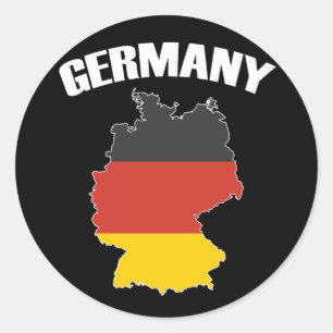 Sticker Rond Carte Allemagne - Drapeau allemand - Deutschland T