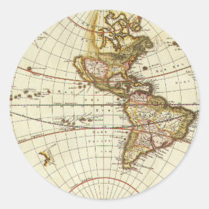Sticker Rond Carte ancienne du Monde par Frederick de Wit, vers