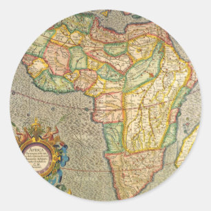 Sticker Rond Carte antique du monde de Gerardus Mercator de l'A