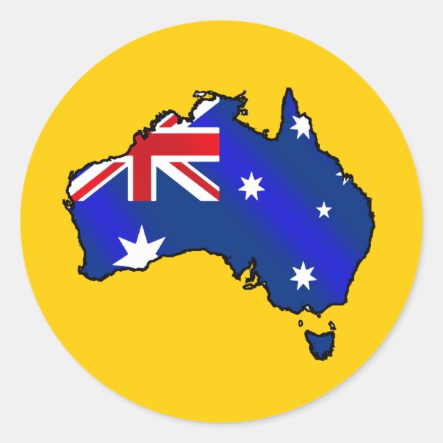 Sticker Rond Carte australienne Drapeaux australiens (Devant)