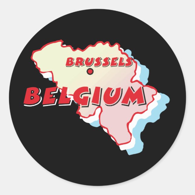 Sticker Rond Carte Belgique (Devant)